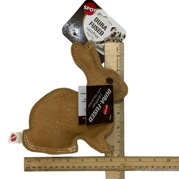 Spot Dog Toy Fused Leather Squeaky Rabbit Strong Durable Toy Ethical Products - Picture 5 of 16